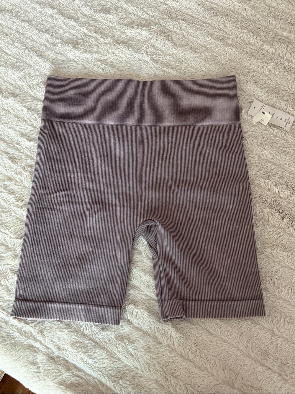 High-Waist Ribbed Biker Shorts